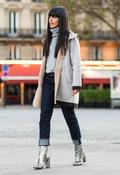 Silver heeled hotsell boots image