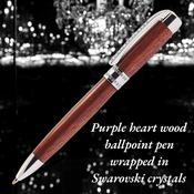 Swarovski - Ballpoint - in Purple Heart wood