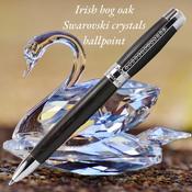 Swarovski - Ballpoint - in Irish Bog Oak