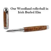 Woodland - Rollerball - in Irish Elm (Rhodium)