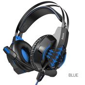 Hoco W102 Omni-Directional Microphone Gaming Headset  Blue | 3.5mm &amp;amp; USB Connection image