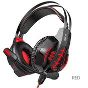 Hoco W102 Omni-Directional Microphone Gaming Headset  Red | 3.5mm &amp;amp; USB Connection image