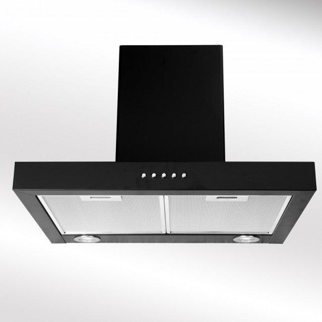 LUXAIR 60cm Slimline Flat Cooker Hood in Matt Black LA60FLTBLK in