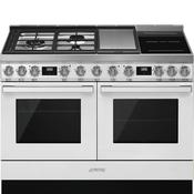 Smeg 120x60 cm Portofino Dual fuel Cooker with Mixed Hob - White | SMG CPF120IGMPWH