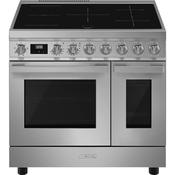 Smeg 90x60 cm Portofino Full Electric Cooker with Induction Hob - Stainless Steel | SMG CPF92IMX