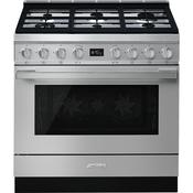 Smeg 90x60 cm Portofino Dual fuel Cooker with Gas Hob - Stainless Steel | SMG CPF9GPX