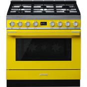 Smeg 90x60 cm Portofino Dual fuel Cooker with Gas Hob - Yellow | SMG CPF9GPYW