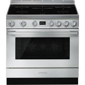 Smeg 90x60 cm Portofino Full Electric Cooker with Induction Hob - Stainless Steel | SMG CPF9IPX