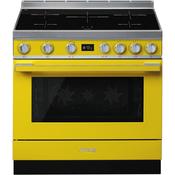 Smeg 90x60 cm Portofino Full Electric Cooker with Induction Hob - Yellow | SMG CPF9IPYW image