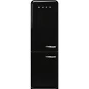 Smeg 60cm Retro Style 60/40 Fridge Freezer with NoFrost, Left Hand Hinge - Black | SMG FAB32LBL6UK