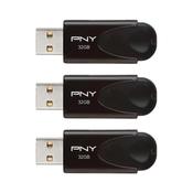 PNY USN 2.0 Flash Drive 32GB - 3 Pack | FD32GATT4KKKX3