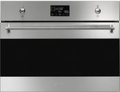 Smeg Galileo Classic 45cm Compact Built-In Oven &amp; Micro combi Microwave, Vapor Clean - Stainless steel | SMG SO4302M1X