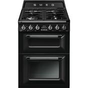 Smeg 60x60 cm Victoria Dual fuel Cooker with Gas Hob - Black | SMG TR62BL image