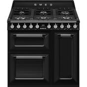Smeg 90x60 cm Victoria Dual fuel Cooker with Gas Hob - Black | SMG TR93BL