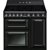 Smeg 90x60 cm Victoria Full Electric Cooker with Induction Hob - Black | SMG TR93IBL2
