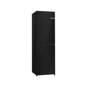Bosch Series 2, free-standing fridge-freezer with freezer at bottom, 182.4 x 55 cm - Black | BSH KGN27NBEAG