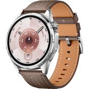 Huawei Watch GT 6 46mm Smartwatch - Stainless Steel/Brown Strap | 55020FTW image