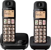 *OPEN BOX* Panasonic Big Button DECT Cordless Telephone (Twin Handset Pack) - Black | KX-TGE112
