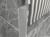 Light Grey PVC 8mm Square Edge Tile Trim 2.5m