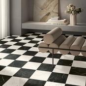 Livingstone Nero &amp; Marmi Carrara Chequered 30x30cm