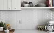 Chevron White Glossy 18.6 x 5.2cm image