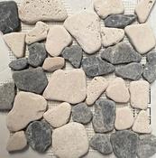 Pebbles Marble Mosaic - Dark Emperador 26 x 27cm image