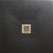 SolidSoft SQUARE BLACK Flexible Shower Tray SQUARE DRAIN (Various Sizes Available) - 800x800mm