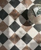 Livingstone Nero &amp; Francia Rosso &amp; Marmi Carrara Chequered 30x30cm image