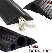 Black Heavy Duty Rubber Cable Tidy Floor 3m image
