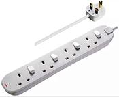 UK Power Extension, 10m, 4 UK Ports - Surge Protection image