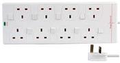 UK Power Extension, 2m, 8 UK Ports - Surge Protection image