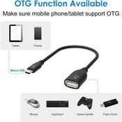 Micro USB M to USB A FM Adapter image