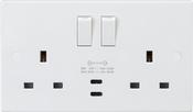 Power Double Socket with 2 X USB C Ports image