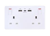 Power Double Socket with 2 X USB A and 1 X USB C Ports image