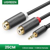 UGREEN 3.5mm Male to 2RCA Female Cable 25cm image
