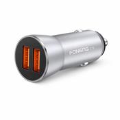 FONENG C19 36W Dual USB-A QC3.0 Car Charger – Silver image