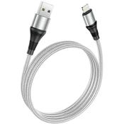 FONENG X95 1.2m USB-A to Lightning Metal Head Braided Cable – 3A Grey image