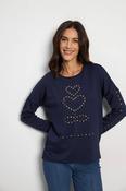 Tinta Fosca Studded Navy Sweatshirt - UK 8/38/S image