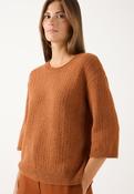 More &amp; More Short Sleeve Cable Knit Sweater - Cinnamon - Uk 8/34 image