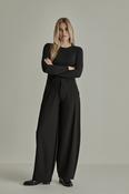 Para Mi Becca (Barrel) Crepe Black Trousers - Uk 14/40 image