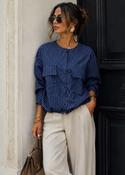Elisia Striped Blouse Navy - S/M - 8-10