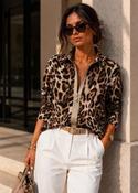 Jacqueline Zip Up Shirt Leopard - M/12 image