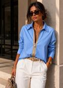 Jacqueline Zip Up Shirt Blue - L/14