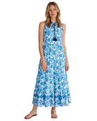 More &amp; More Ornamental Print Dress in Blue - 38/UK12 image