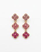 Daria Pink Clover Drop Earrings image