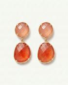 Elie Double Stone Drop Earrings in Orange image