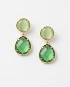 Elie Double Stone Drop Earrings in Green image