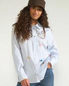 Numph Nulili Sequins Shirt - Floaty Blue - UK 14 / XL / 42 image