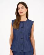 Pieszak Aika Peplum Top Wash Solaris - Rinse Denim - Uk 12/38 image