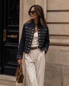 Diana Military-Inspired Denim Jacket - S - UK 8/10 image